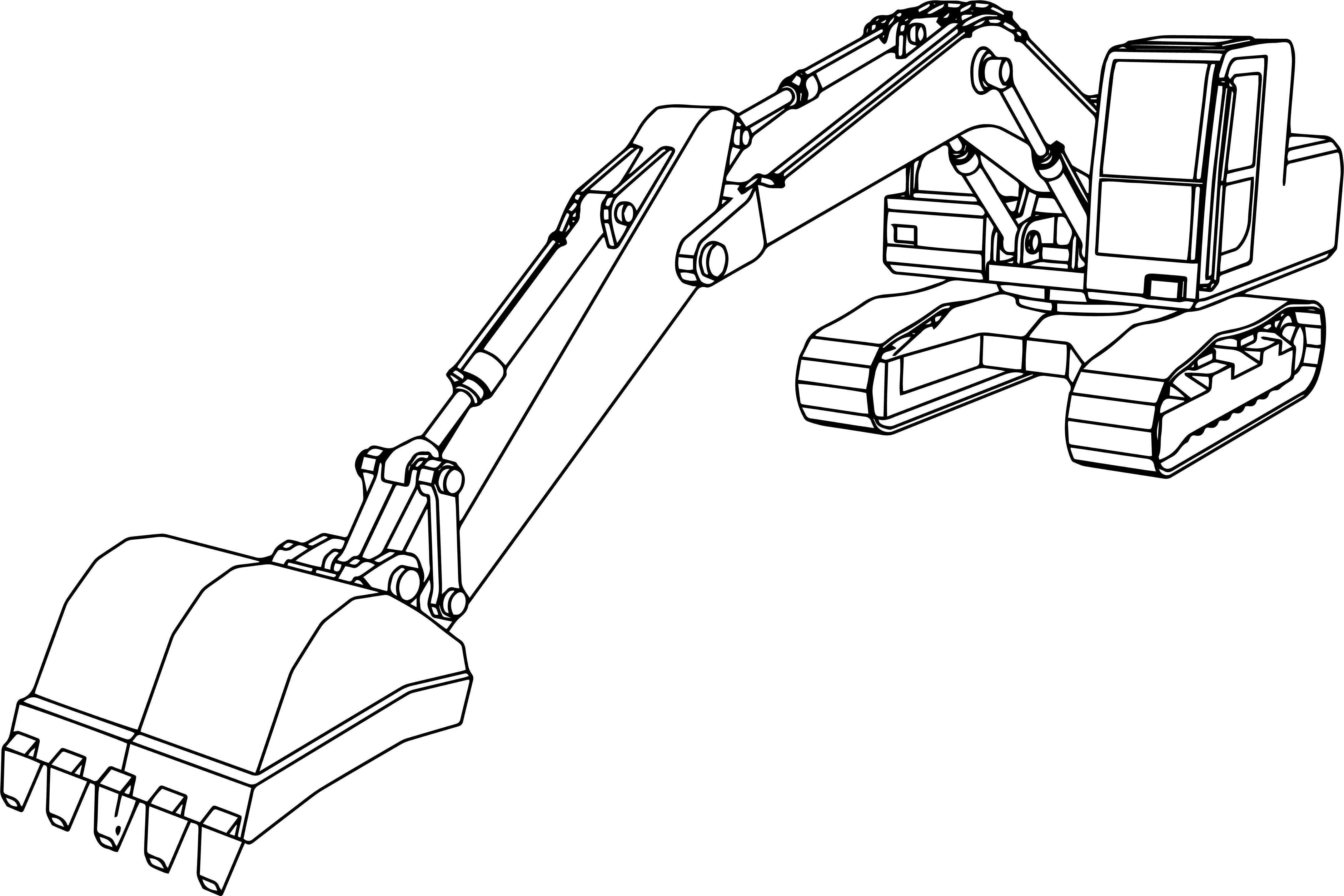 4302x2869 Big Excavator Coloring Page Wecoloringpage