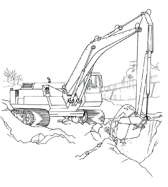 687x766 Bulldozer Coloring Backhoe And Bulldozer Colouring Pages Page 3