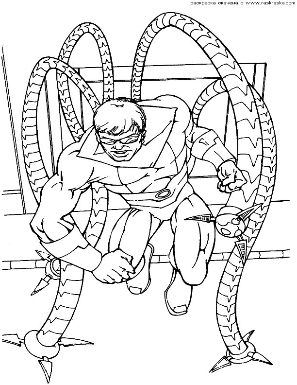 612x792 Dr. Octopus Spider Man Coloring Pages