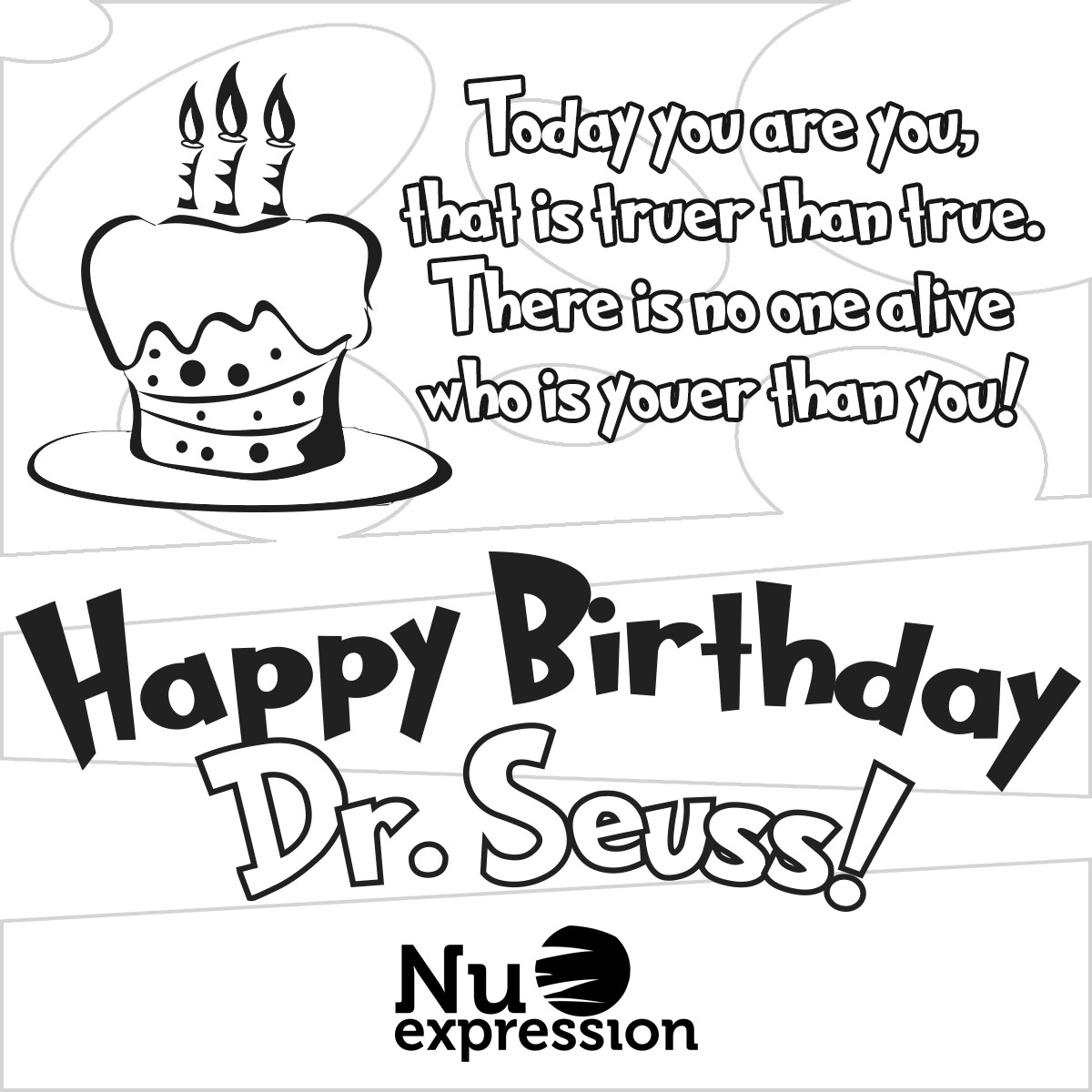 1200x1200 Happy Birthday Dr Seuss Coloring Pages Suess Graphic Bw 1
