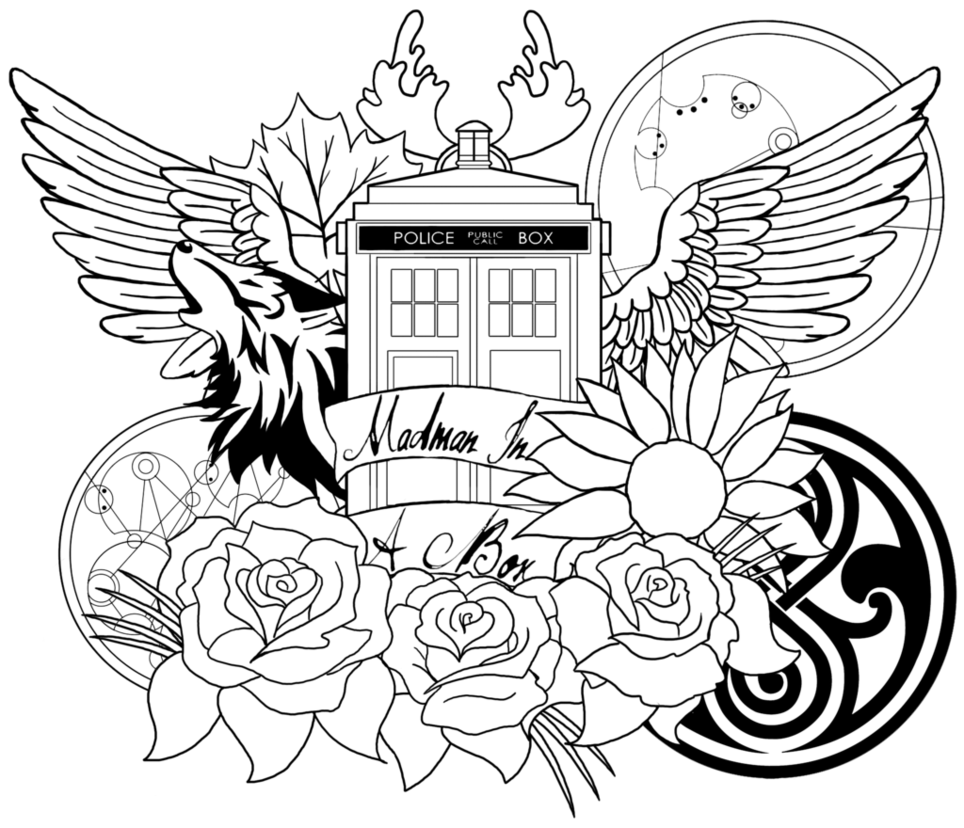 964x828 Doctor Who Coloring Pages
