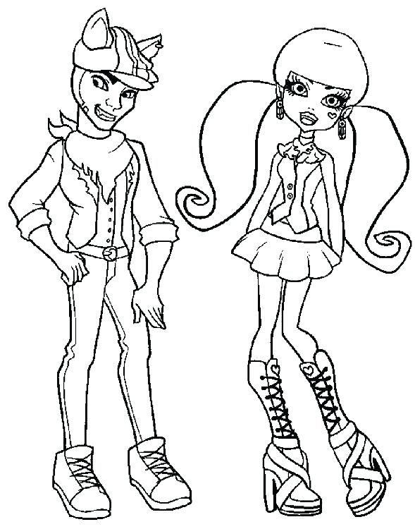 589x750 Draculaura Coloring Pages Wolf Monster High Sweet 1600 Coloring