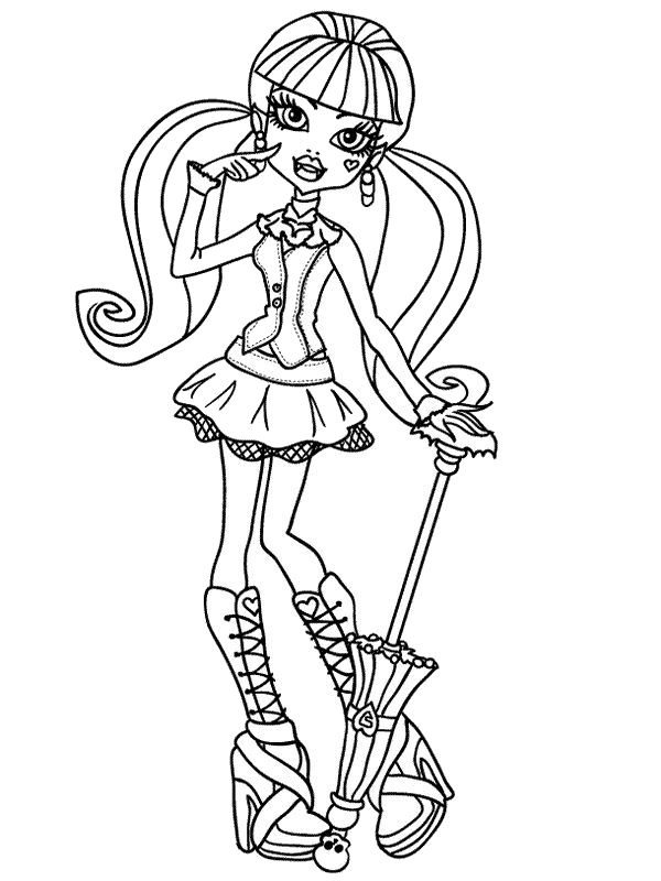 600x800 Draculaura Monster High Coloring Page