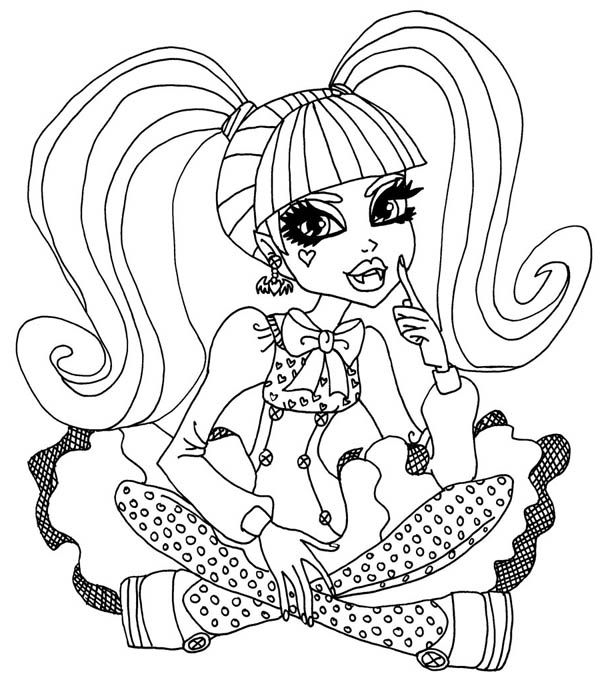 600x674 Monster High, Monster High Character Draculaura Coloring Page