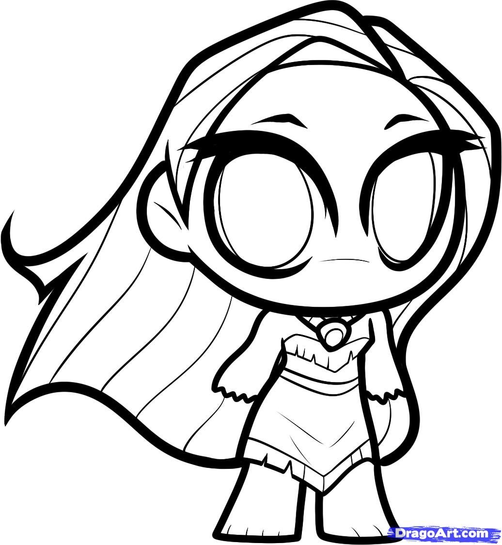 1036x1124 Cartoon pocahontas  How To Draw Chibi Pocahontas Step 8 Disney