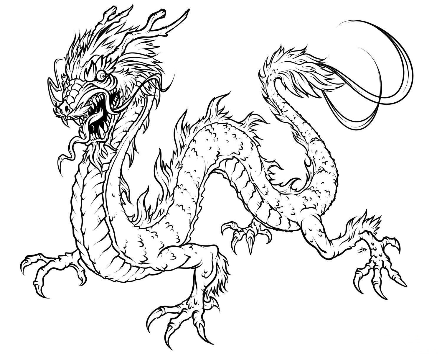 1500x1200 Dragon Coloring Pages