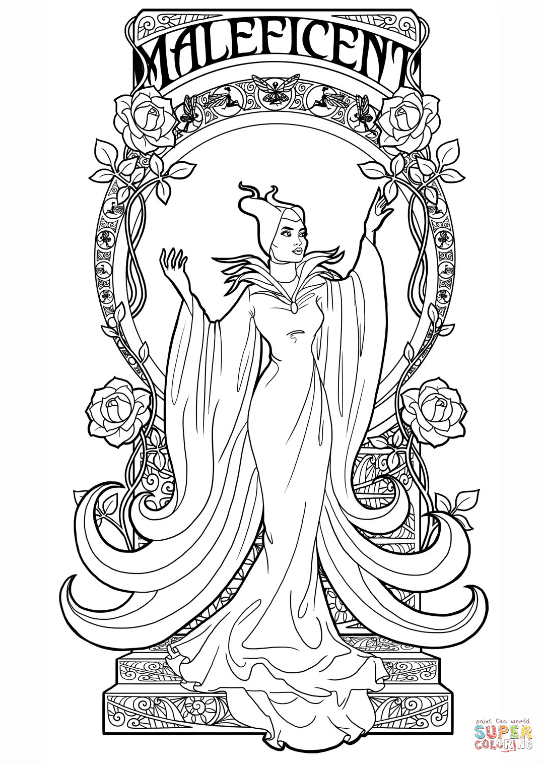 1080x1514 Maleficent Dragon Castle Cartoon Coloring Page Pages General