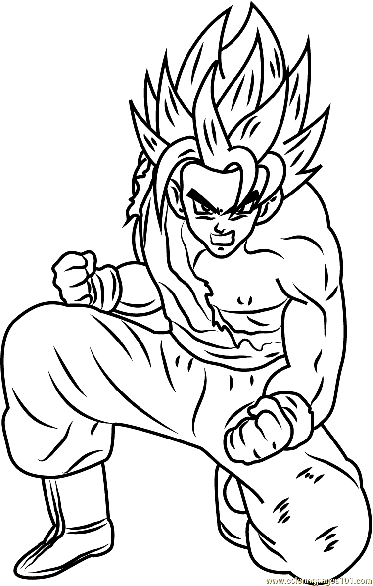 754x1184 Son Goku Dragon Ball Z Coloring Page