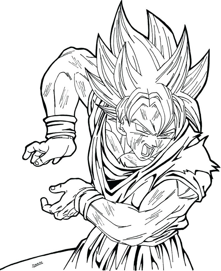 708x868 Dragon Ball Z Coloring Pages Goku Kamehameha Kids Coloring Super