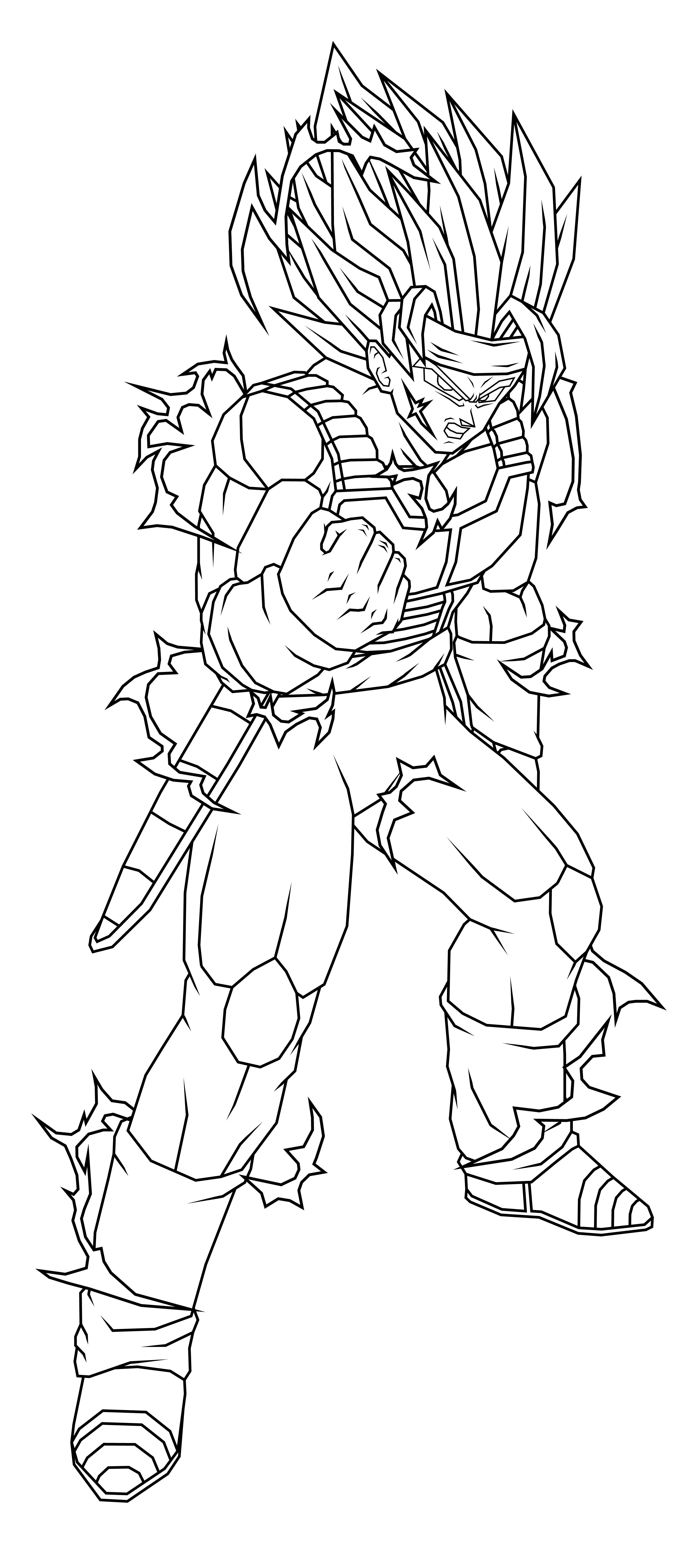 3051x6900 Bardock Ssj2 Lineart By Theothersmen