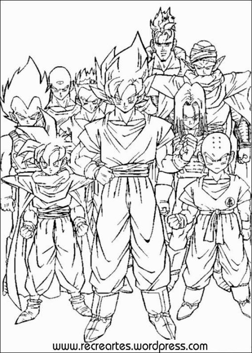 510x714 Dragon Ball Z Coloring Book Pdf Movietvvideo Game Coloring