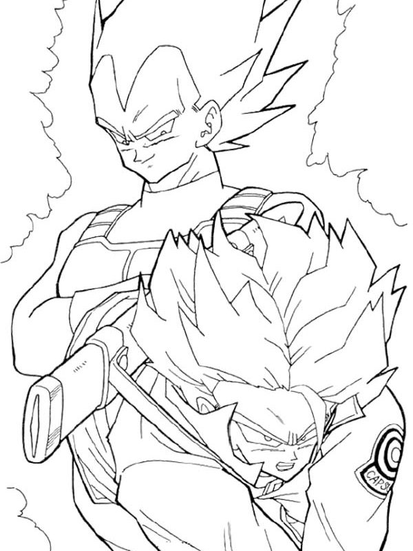 600x800 Coloring Sheet Vegeta Printable Free Pages From Dragon Ball Z