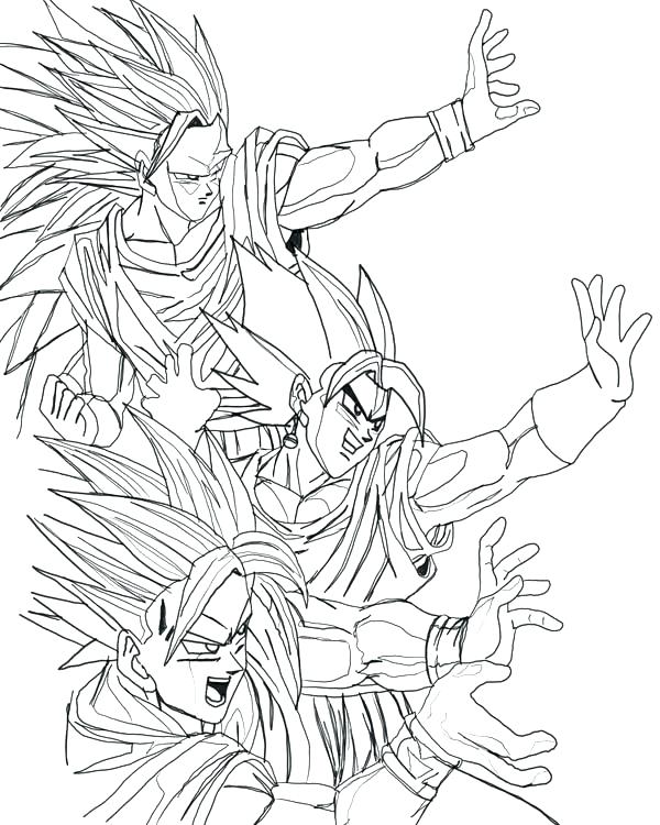 600x750 Dragon Ball Z Black And White Coloring Pages Dragonball Z Coloring