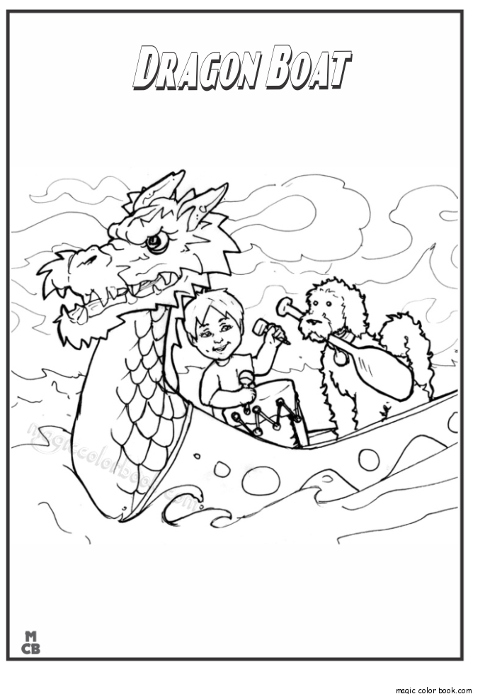 685x979 Dragon Boat Coloring Pages