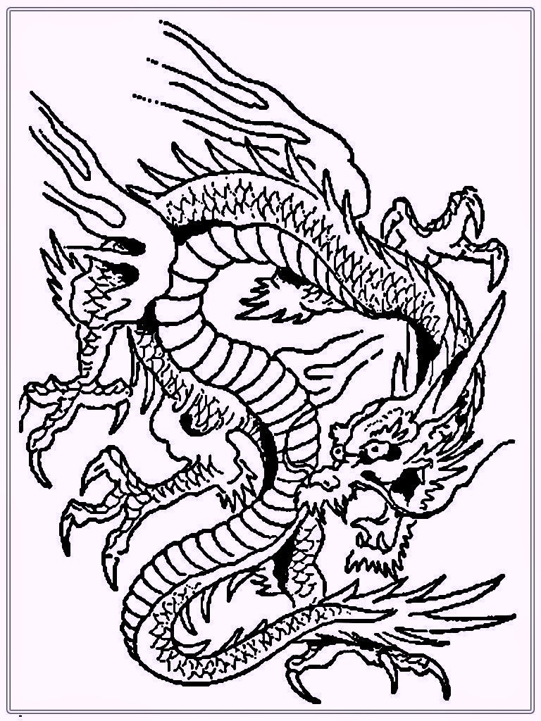 768x1024 Chinese Dragon Coloring Sheets Pages