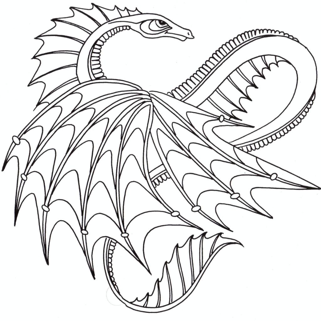 1024x1024 Dragon Coloring Pages