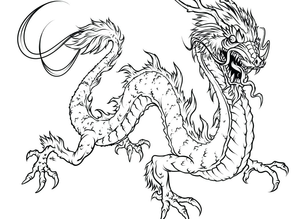 1024x770 Coloring Pages ~ Chinese Dragon Coloring Pages Best About On