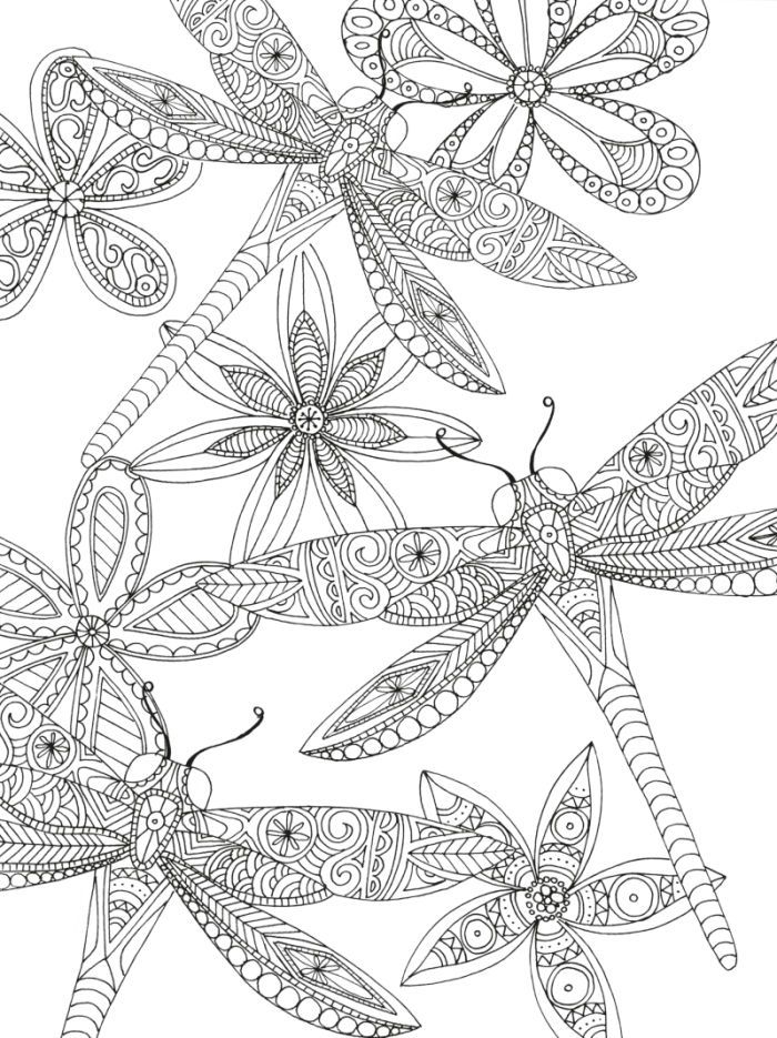 700x935 Printable Adult Coloring Pages Dragon Flies Printable