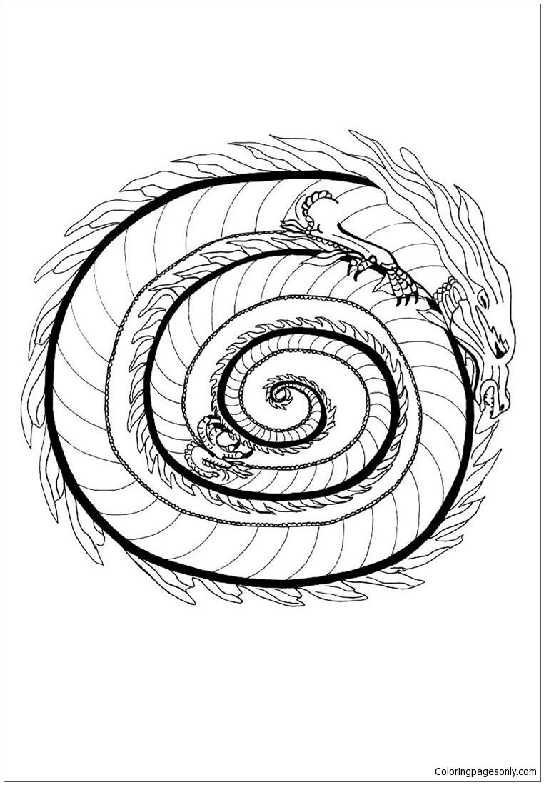 762x1099 Awesome Dragon Mandala Coloring Pages Gallery Printable Coloring