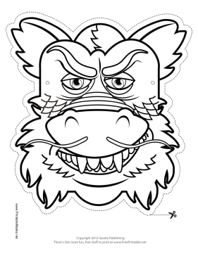 281x364 Chinese Dragon Mask To Color Printable Mask, Free To Download