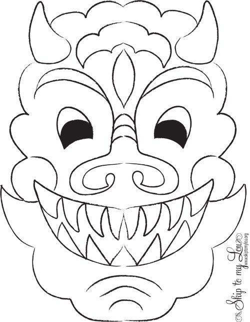 500x643 Halloween Craft Masks Templates Chinese New Year Craft Dragon