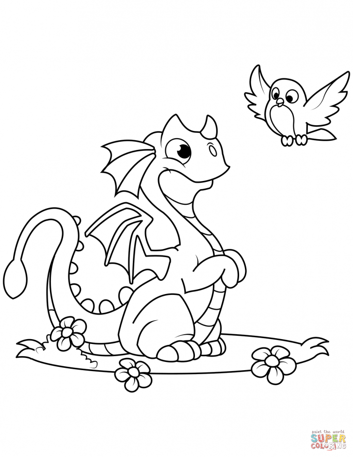 728x942 Dragon Coloring Pages