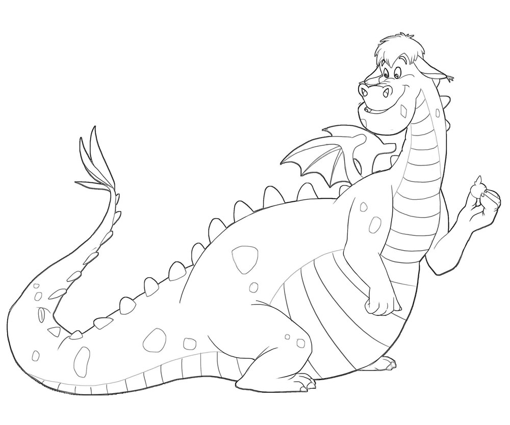 1000x834 Cartoon Pete's Dragon Coloring Pages