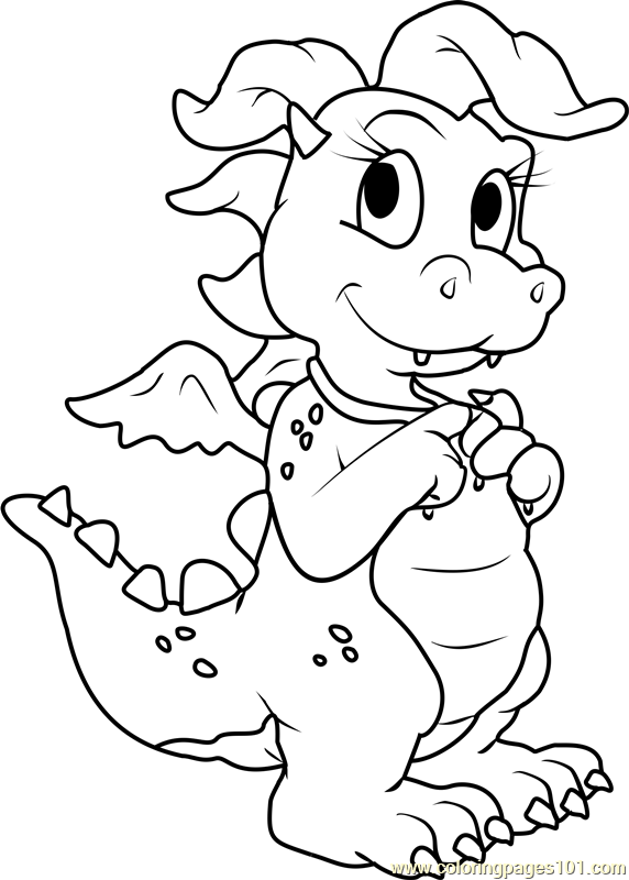572x800 Dragon Tales Cassie Pink Dragon Coloring Page