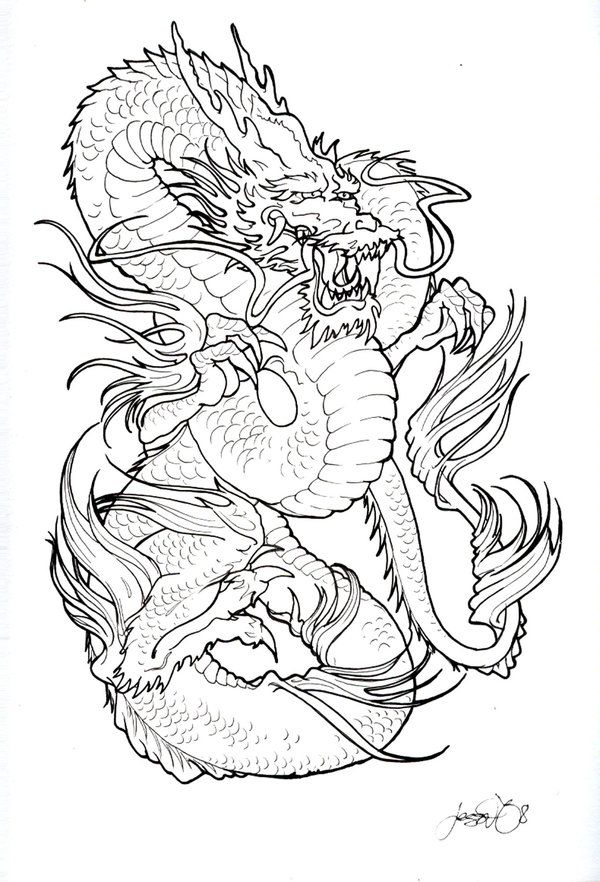 Dragon Tattoo Coloring Pages