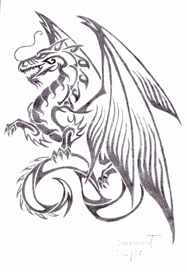 618x896 50 Awesome Photos Dragon Tattoo Outline