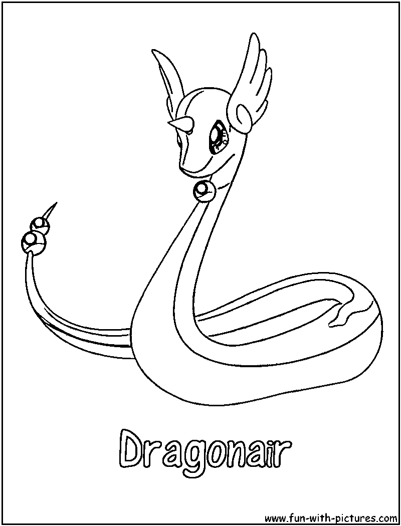 800x1050 Dragonair Coloring Page