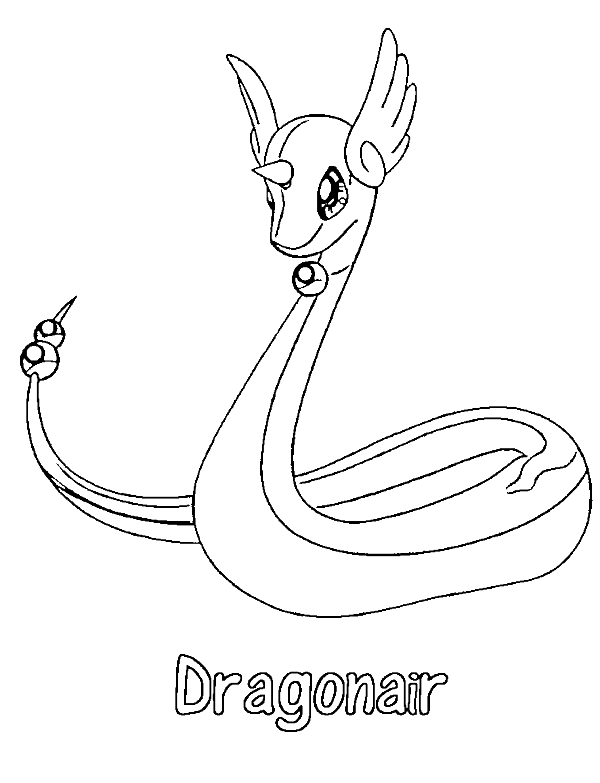600x783 Dragonair Pokemon Coloring Page