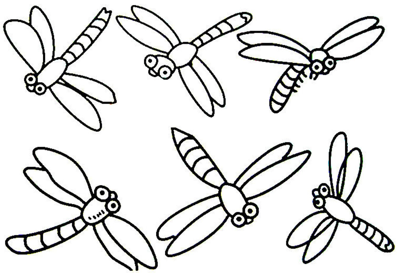 1360x926 Happy Dragonfly Coloring Pages Free Prepossess