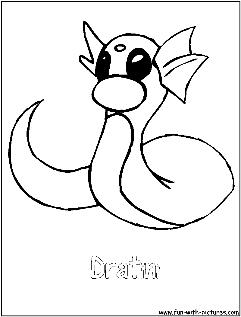 800x1050 Dratini Coloring Page