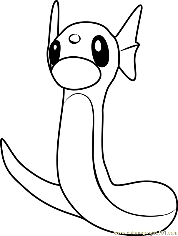 605x800 Dratini Pokemon Go Coloring Page