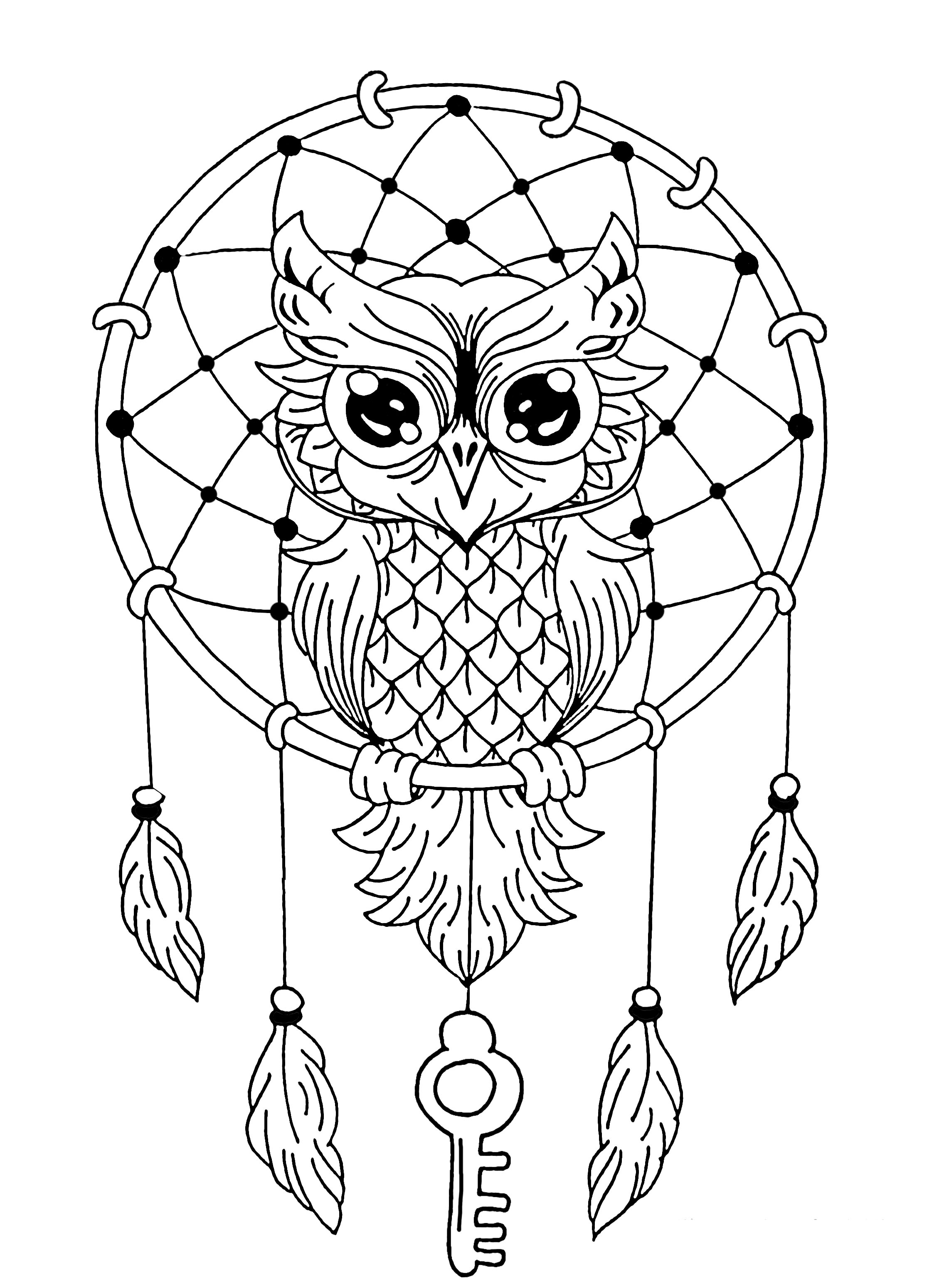 2283x3099 Dreamcatcher Coloring Pages Inside Dream Catcher 2