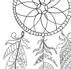 230x224 Free Printable Dream Catcher Coloring Page!