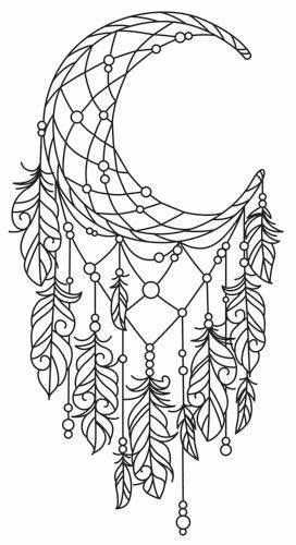 272x500 Adult Coloring Pages Moon Dream Catchers Free