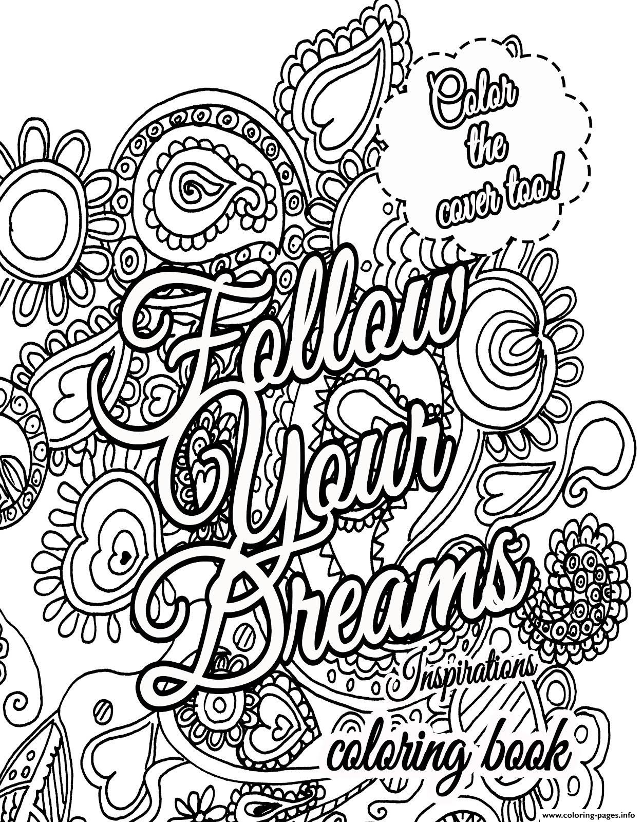 1252x1600 Quote About Dream For Adults Coloring Pages Printable New