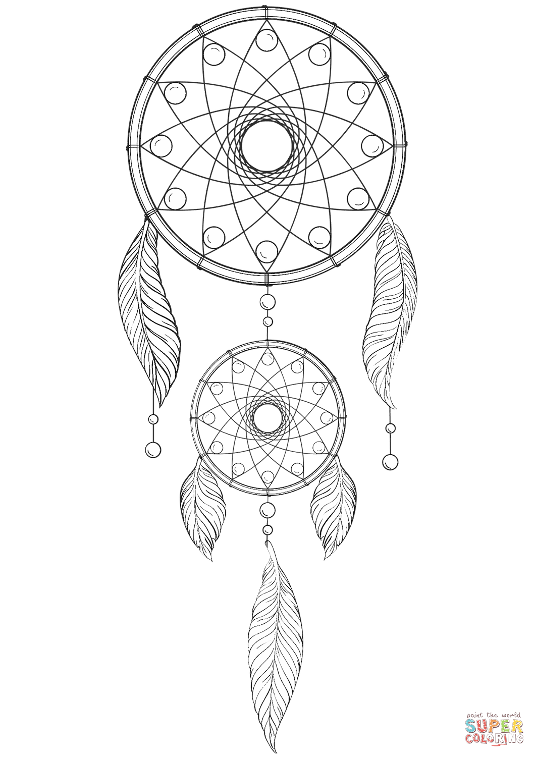 1060x1500 Native American Dreamcatcher Mandala Coloring Page Free Inside