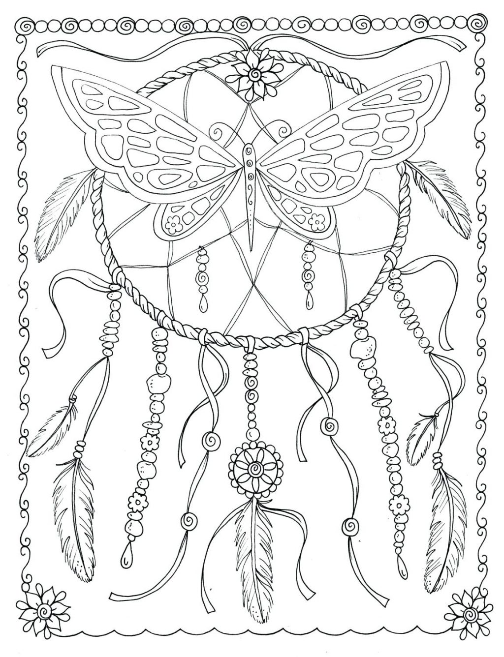 1024x1336 Coloring Page ~ Dreamcatcher Coloring Pages Zoom Free Printable
