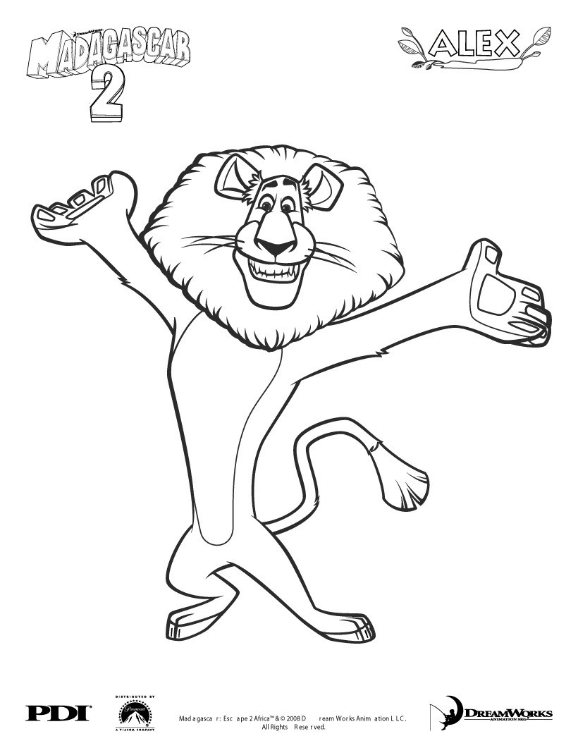 820x1061 Madagascar 2 Alex Coloring Pages