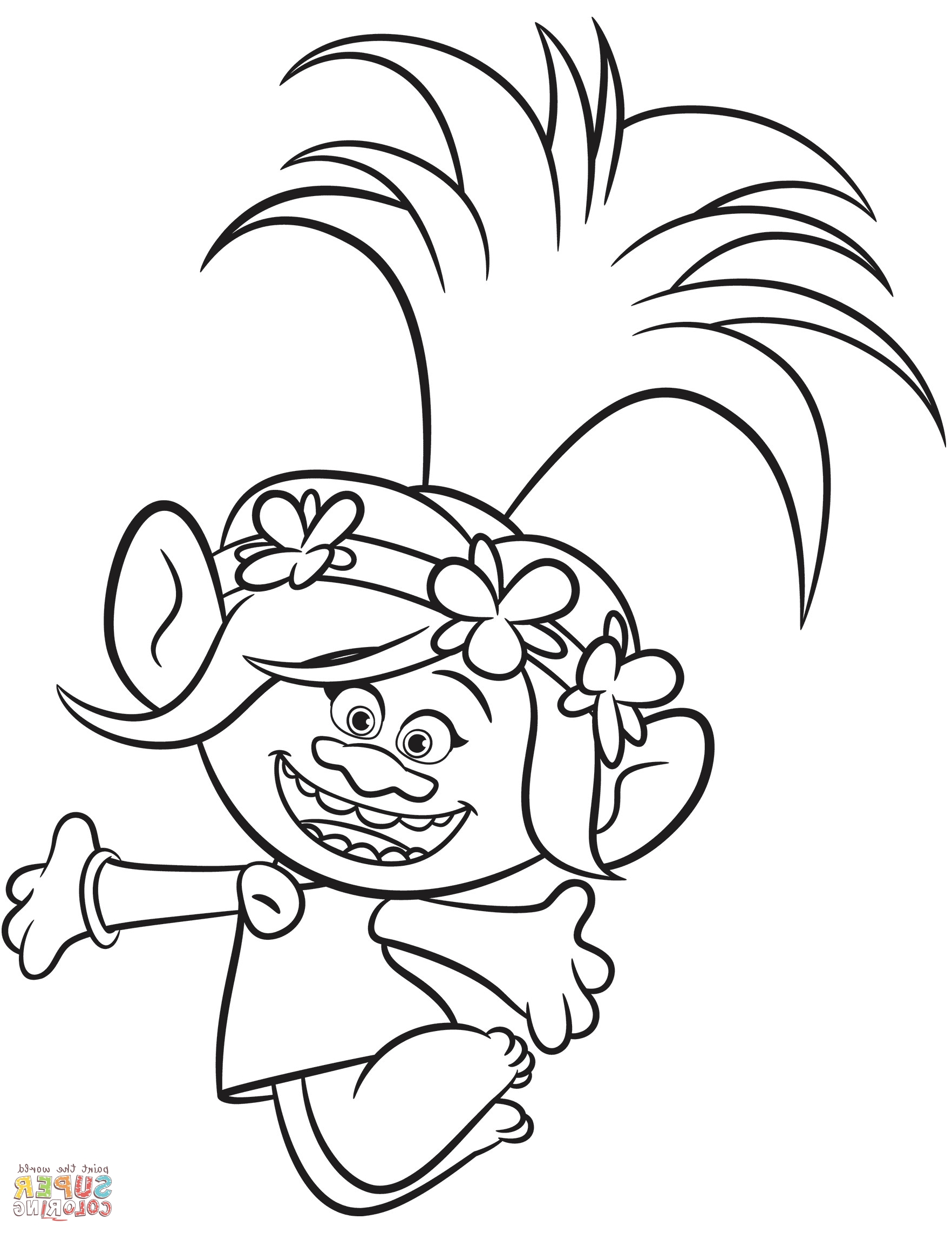 1764x2283 Trolls Coloring Sheets And Printable Poppy Free From Page Cartoons