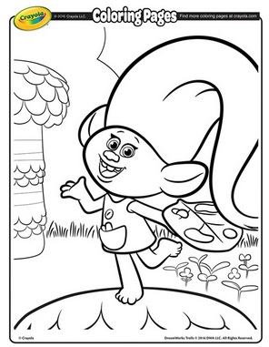 296x381 Free Printable Dreamworks Trolls Coloring Pages The Frugal Free Gal