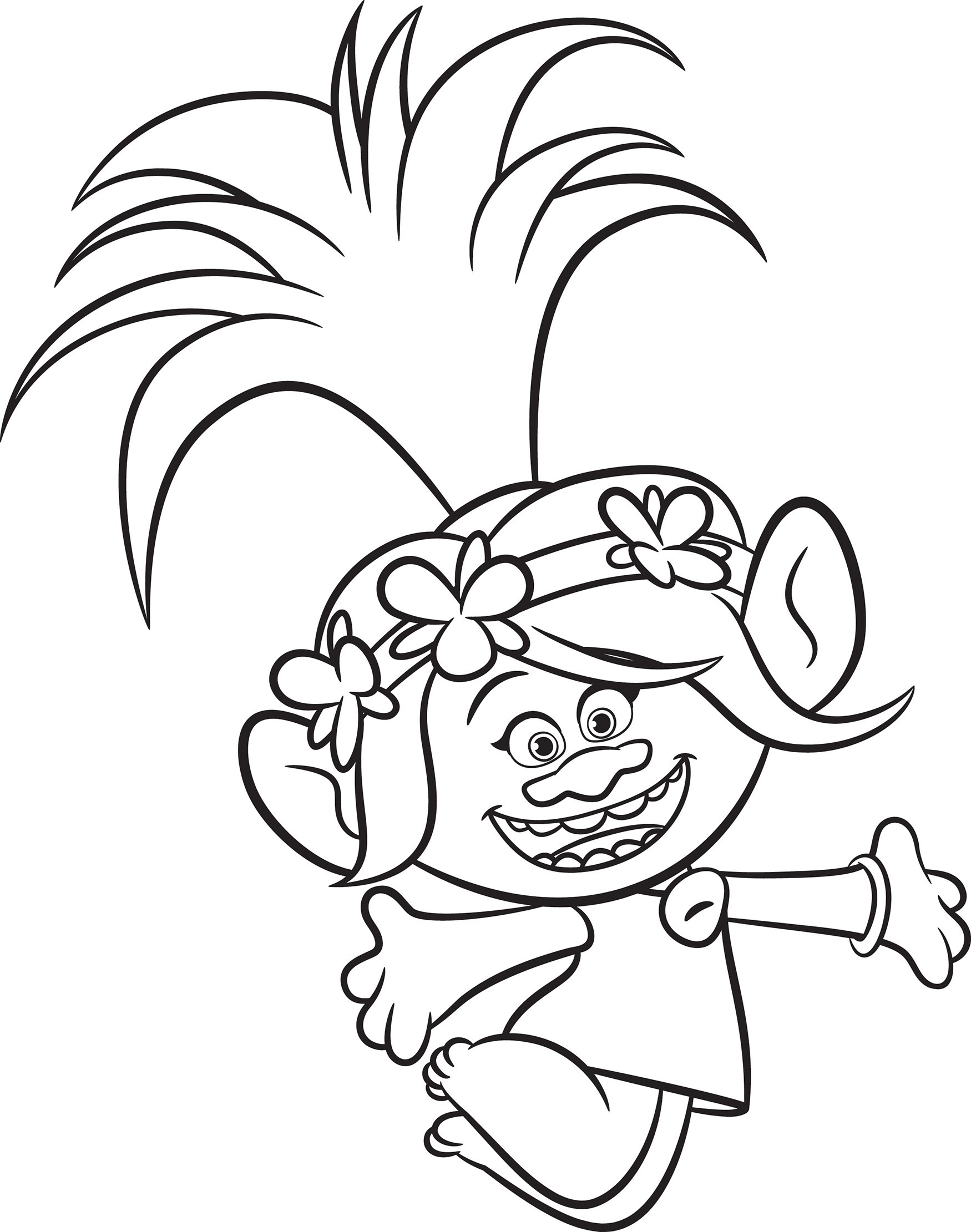 1750x2221 Trolls Lovely Poppy Free Coloring Page E280a2 Kids Pages