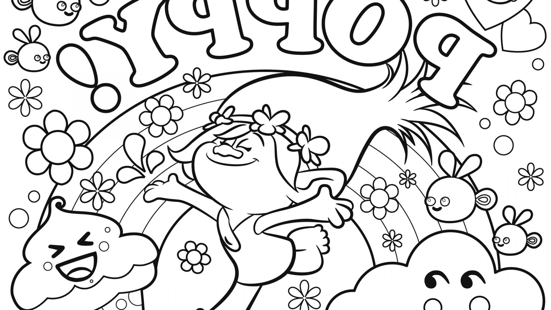 1920x1080 Coloring Pages Trolls Fresh Branch Amp Poppy From Trolls Coloring