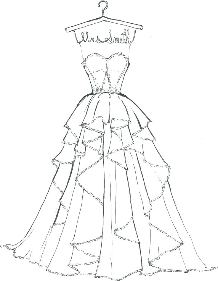 736x950 Coloring Pages Of Wedding Dresses Pages Of Wedding Dresses