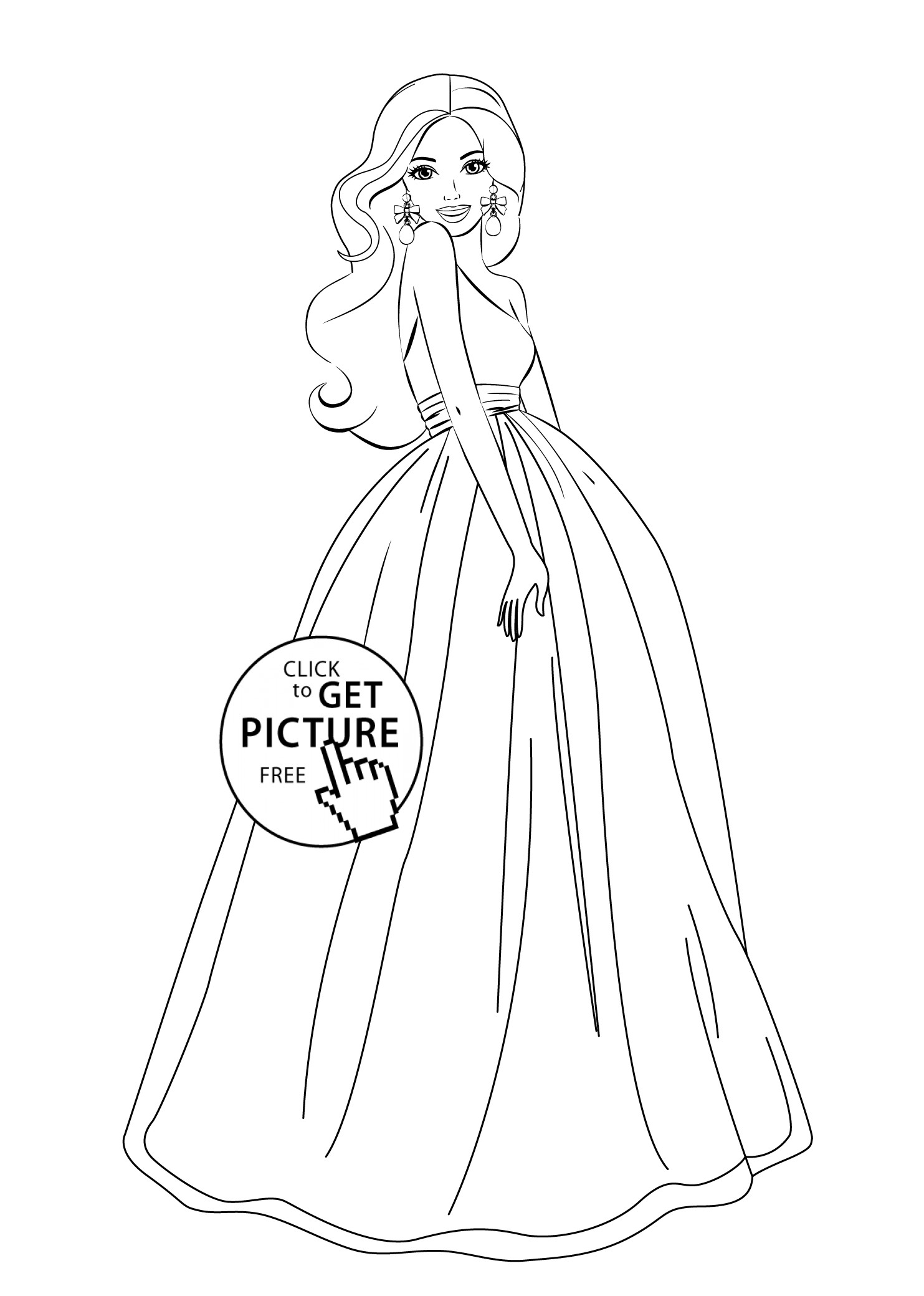 1483x2079 Barbie Dress Coloring Page For Girls Lovely Wedding Dress Coloring