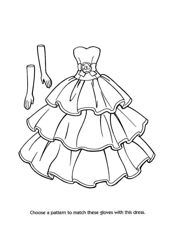 768x1024 Fashion Dress Coloring Pages