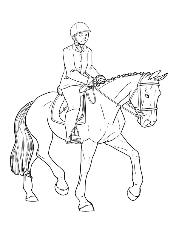 600x776 Coloring Book Dressage Page By Vamtaro